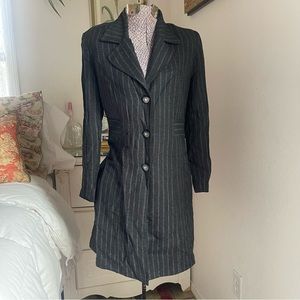 Elegant Black Pinstripe Women's Coat